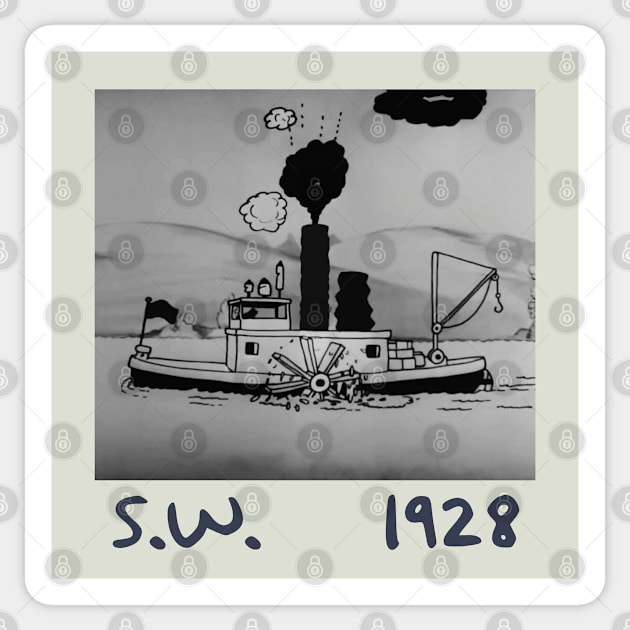 Steamboat Willie 1928 - 4 Sticker by Megadorim